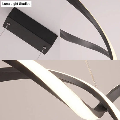 Lámpara colgante LED moderna de acrílico con forma de onda, en luz blanca/cálida/natural - 80 cm/99 cm/119 cm de ancho