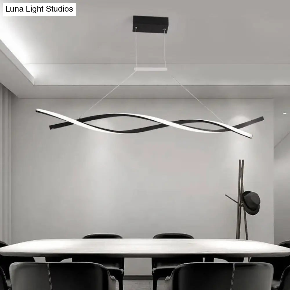 Lámpara colgante LED moderna de acrílico con forma de onda, en luz blanca/cálida/natural - 80 cm/99 cm/119 cm de ancho