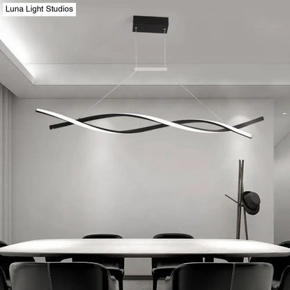 Lámpara colgante LED moderna de acrílico con forma de onda, en luz blanca/cálida/natural - 80 cm/99 cm/119 cm de ancho