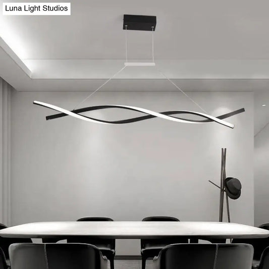 Lámpara colgante LED moderna de acrílico con forma de onda, en luz blanca/cálida/natural - 80 cm/99 cm/119 cm de ancho
