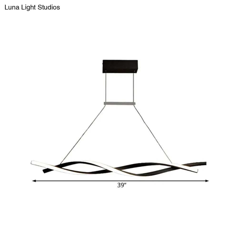 Lámpara colgante LED moderna de acrílico con forma de onda, en luz blanca/cálida/natural - 80 cm/99 cm/119 cm de ancho