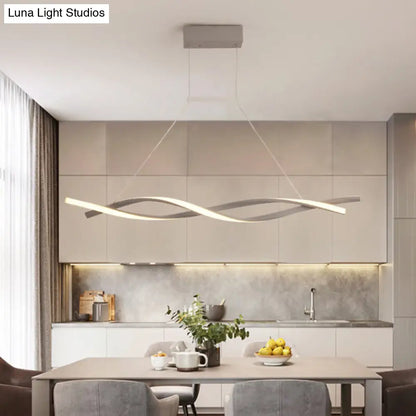 Lámpara colgante LED moderna de acrílico con forma de onda, en luz blanca/cálida/natural - 80 cm/99 cm/119 cm de ancho