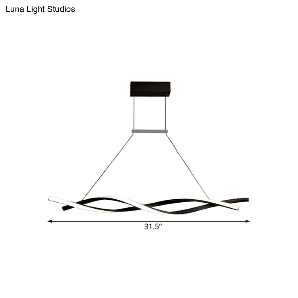 Lámpara colgante LED moderna de acrílico con forma de onda, en luz blanca/cálida/natural - 80 cm/99 cm/119 cm de ancho