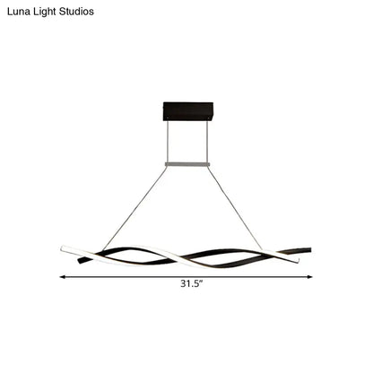 Lámpara colgante LED moderna de acrílico con forma de onda, en luz blanca/cálida/natural - 80 cm/99 cm/119 cm de ancho