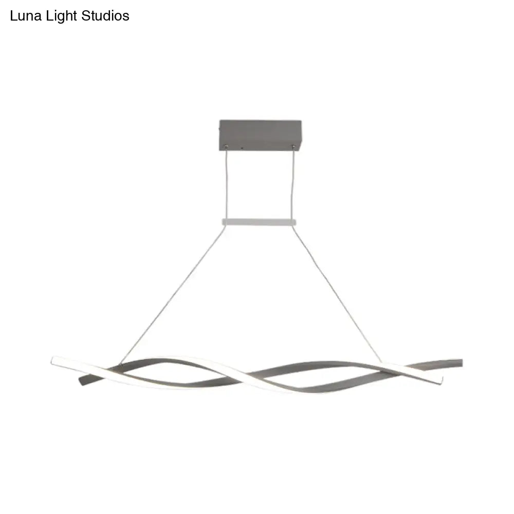 Lámpara colgante LED moderna de acrílico con forma de onda, en luz blanca/cálida/natural - 80 cm/99 cm/119 cm de ancho