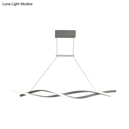 Lámpara colgante LED moderna de acrílico con forma de onda, en luz blanca/cálida/natural - 80 cm/99 cm/119 cm de ancho