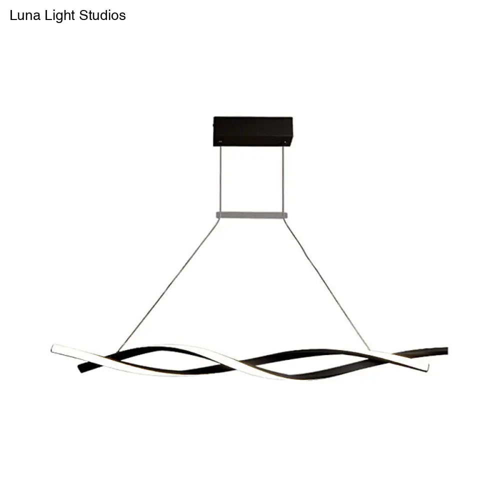 Lámpara colgante LED moderna de acrílico con forma de onda, en luz blanca/cálida/natural - 80 cm/99 cm/119 cm de ancho
