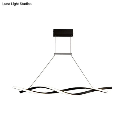 Lámpara colgante LED moderna de acrílico con forma de onda, en luz blanca/cálida/natural - 80 cm/99 cm/119 cm de ancho
