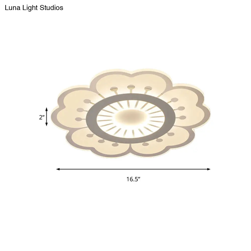 DecorBites™ DecorBites™ Modern Acrylic White Flush Mount Ceiling Light for Flower-Themed Living Rooms
