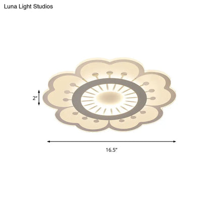 DecorBites™ DecorBites™ Modern Acrylic White Flush Mount Ceiling Light for Flower-Themed Living Rooms