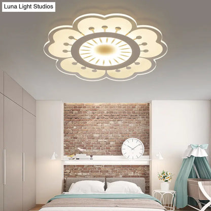 DecorBites™ DecorBites™ Modern Acrylic White Flush Mount Ceiling Light for Flower-Themed Living Rooms