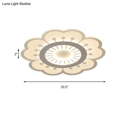 DecorBites™ DecorBites™ Modern Acrylic White Flush Mount Ceiling Light for Flower-Themed Living Rooms