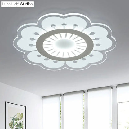 DecorBites™ DecorBites™ Modern Acrylic White Flush Mount Ceiling Light for Flower-Themed Living Rooms