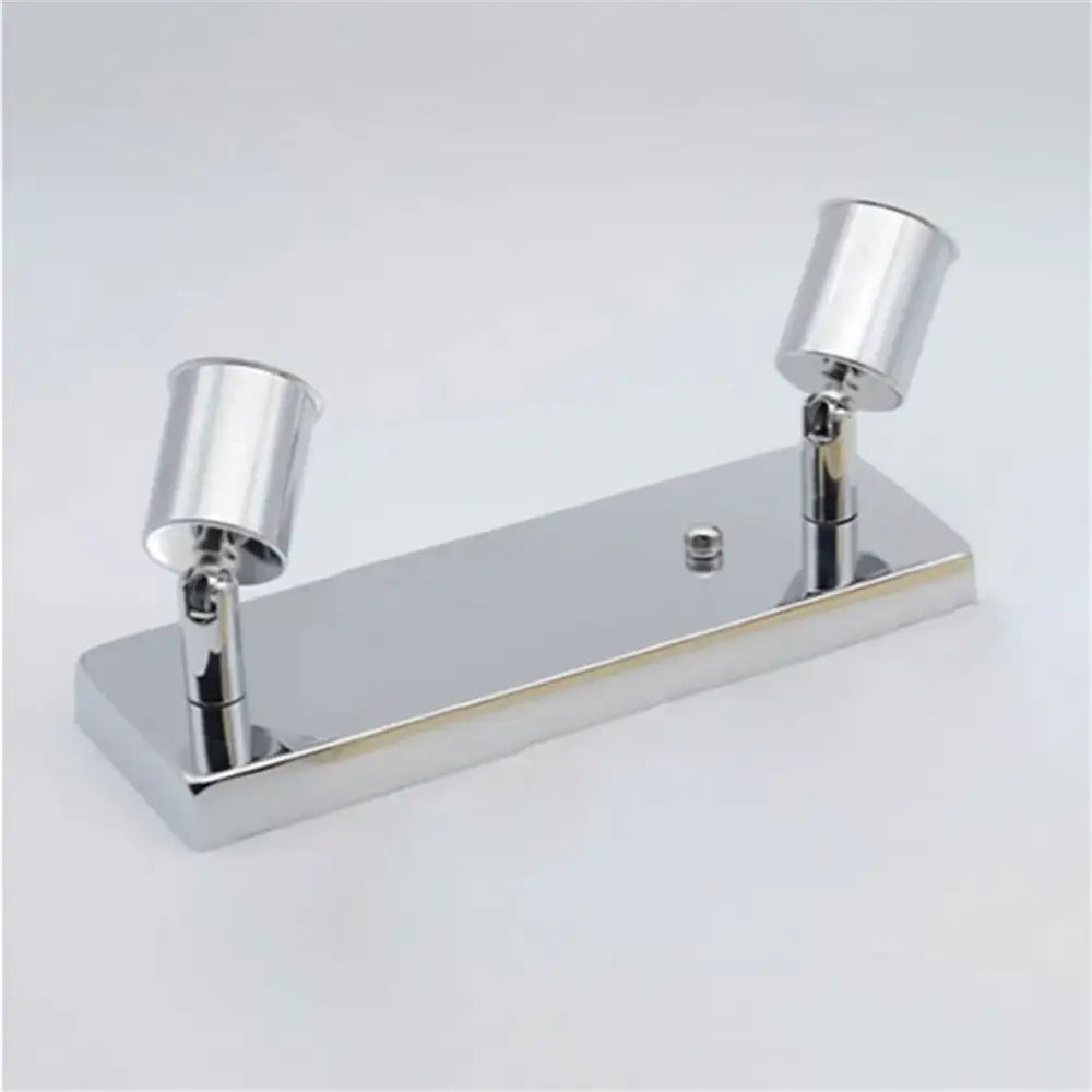 Modern double-head wall-mounted chrome spotlight with adjustable arms perfect for decorbites adjustable ceramic ceiling light use