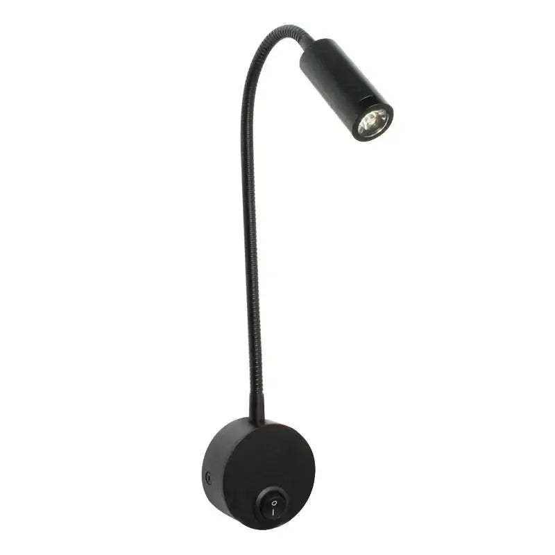 Black gooseneck led bedside wall sconce with flexible arm and cylindrical head for modern bedroom decorbites led bedside use