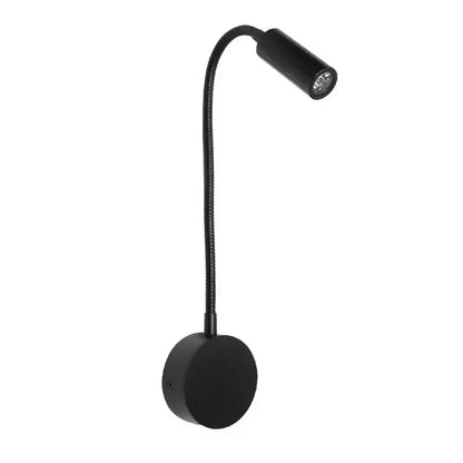 Modern black flexible gooseneck led bedside wall sconce with circular base for adjustable bedroom reading light decorbites led bedside