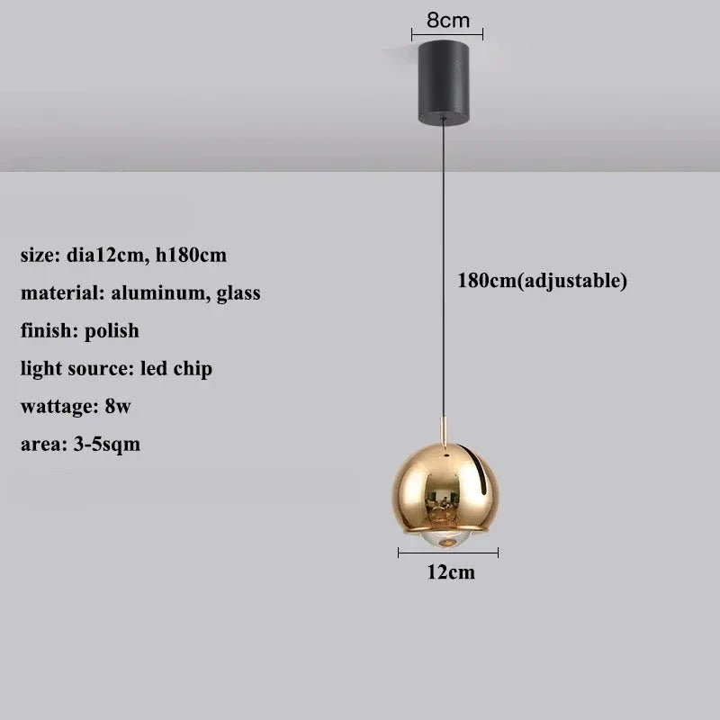 Modern Adjustable LED Pendant Light - Gold