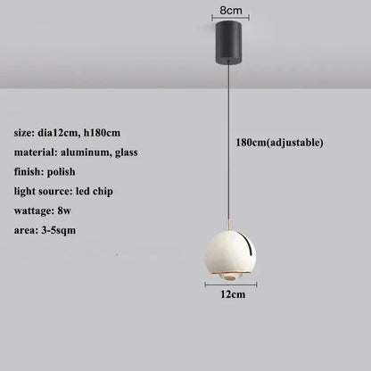 Modern Adjustable LED Pendant Light - White
