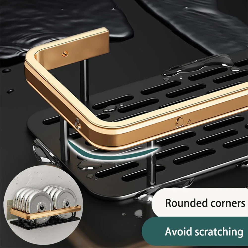 Modern Aluminum Bathroom Corner Caddy Shelf