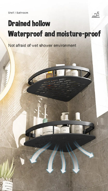 Modern Aluminum Bathroom Corner Caddy Shelf