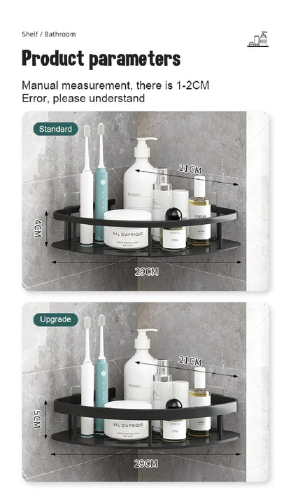 Modern Aluminum Bathroom Corner Caddy Shelf