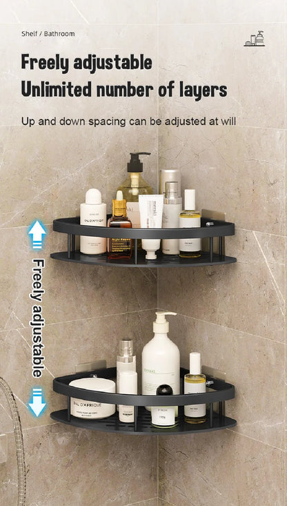 Modern Aluminum Bathroom Corner Caddy Shelf