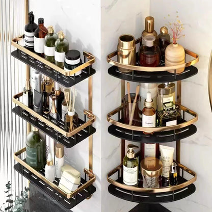 Modern Aluminum Bathroom Corner Caddy Shelf