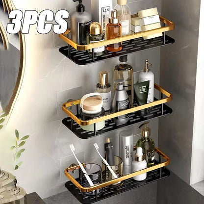 Modern Aluminum Bathroom Corner Caddy Shelf - rectangle 3pcs