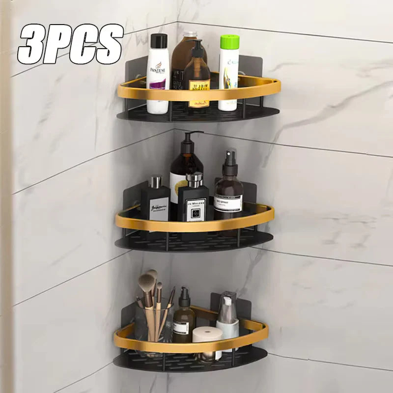 Modern Aluminum Bathroom Corner Caddy Shelf - triangle 3pcs