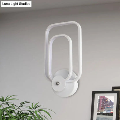 DecorBites™ DecorBites™ Modern Aluminum LED Wall Sconce in Warm/White Light - Rectangle Frame, Minimalist Design