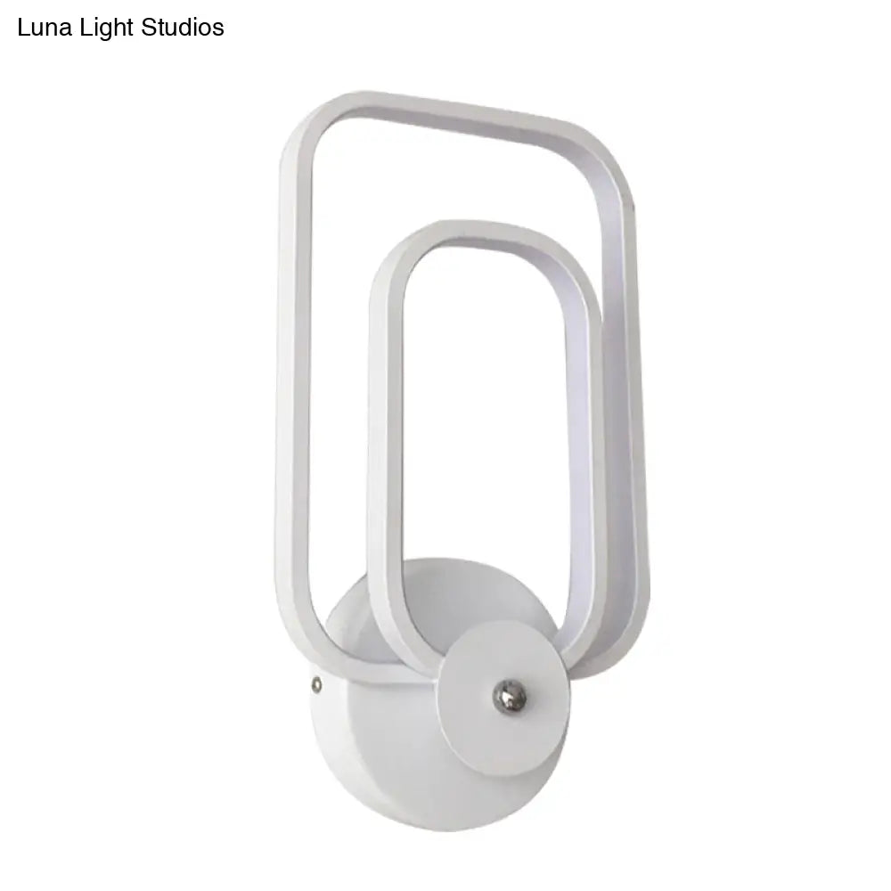 DecorBites™ DecorBites™ Modern Aluminum LED Wall Sconce in Warm/White Light - Rectangle Frame, Minimalist Design