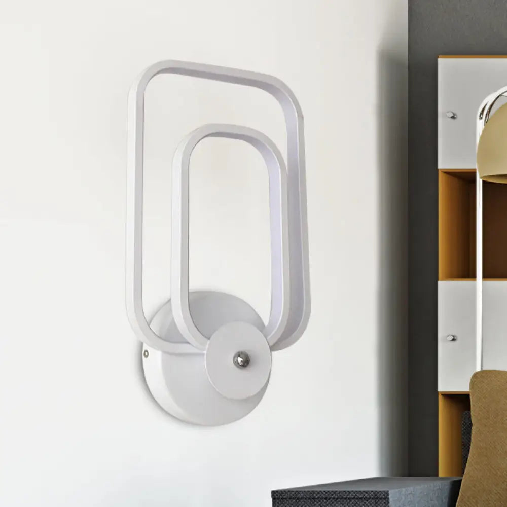 DecorBites™ DecorBites™ Modern Aluminum LED Wall Sconce in Warm/White Light - Rectangle Frame, Minimalist Design