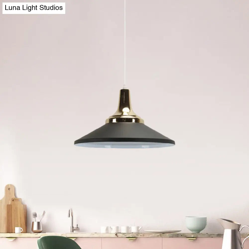 Modern Aluminum Pendant Light for Hotel Kitchen - Sleek Shallow Cone Design