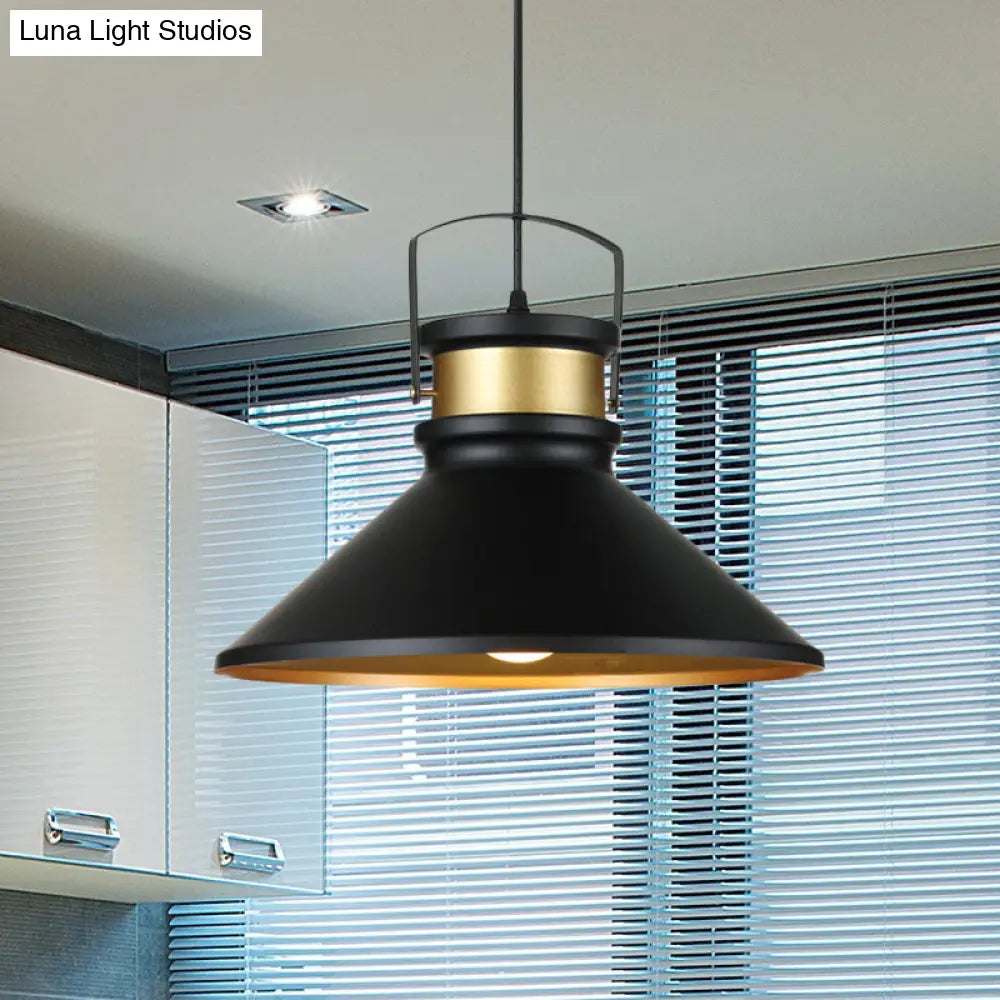 Modern Aluminum Pendant Light with Wide Flared Shade - Ideal for Industrial Dining Rooms