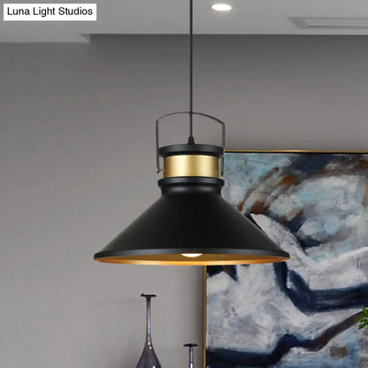 Modern Aluminum Pendant Light with Wide Flared Shade - Ideal for Industrial Dining Rooms