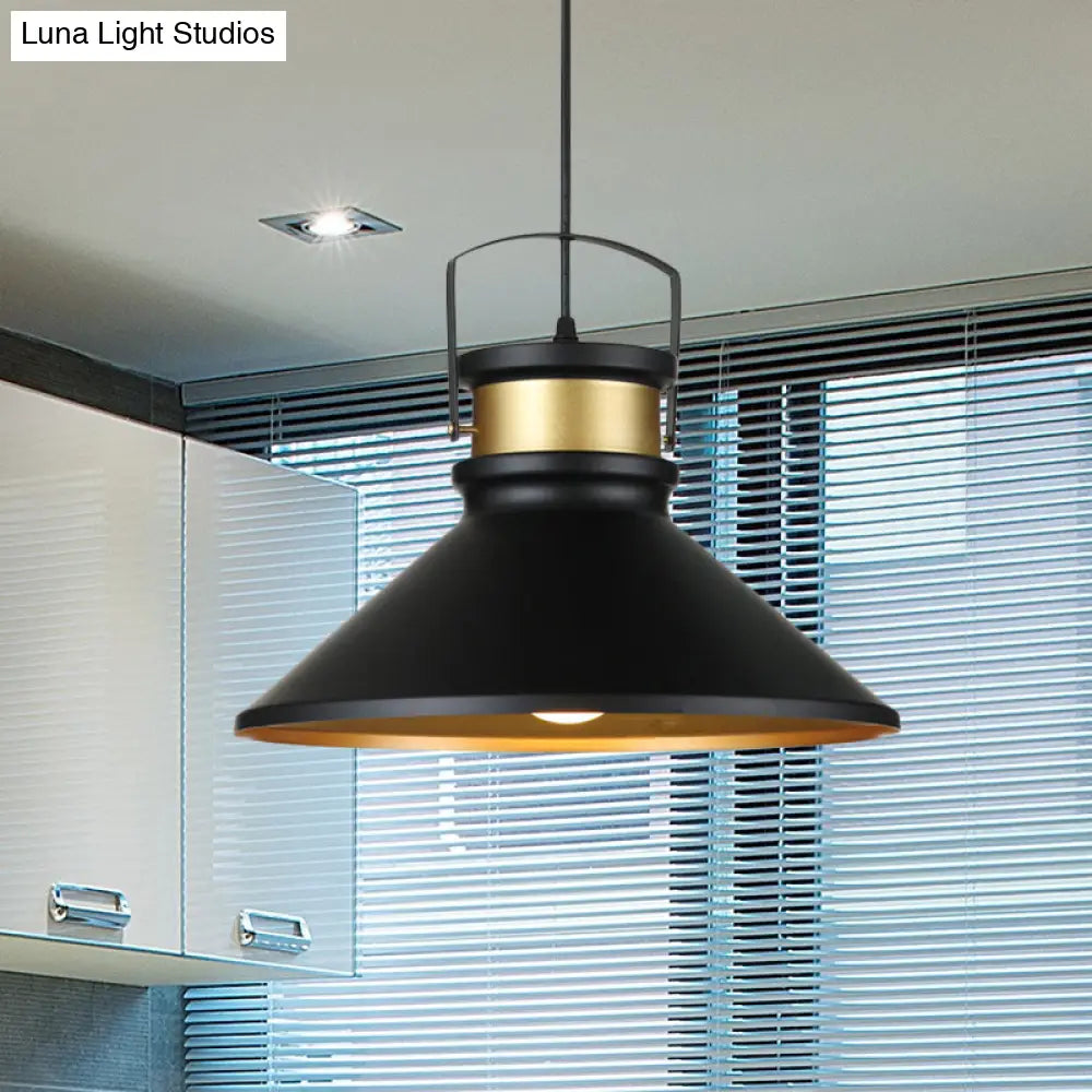 Modern Aluminum Pendant Light with Wide Flared Shade - Ideal for Industrial Dining Rooms