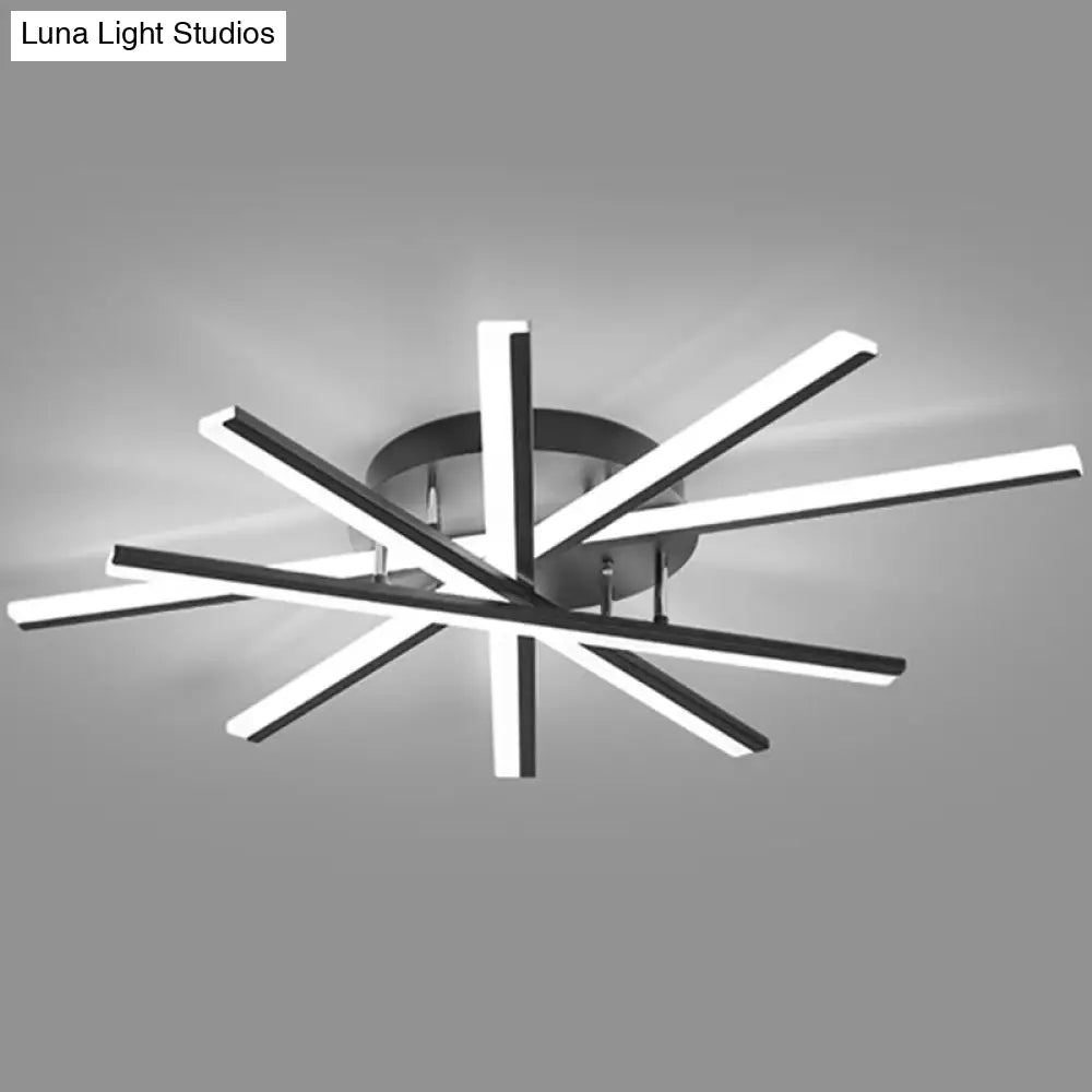 DecorBites™ DecorBites™ Modern Aluminum Semi Flush Mount LED Ceiling Lamp - Sleek Crossed Line Design for Simplicity and Style in Living Room Lighting
