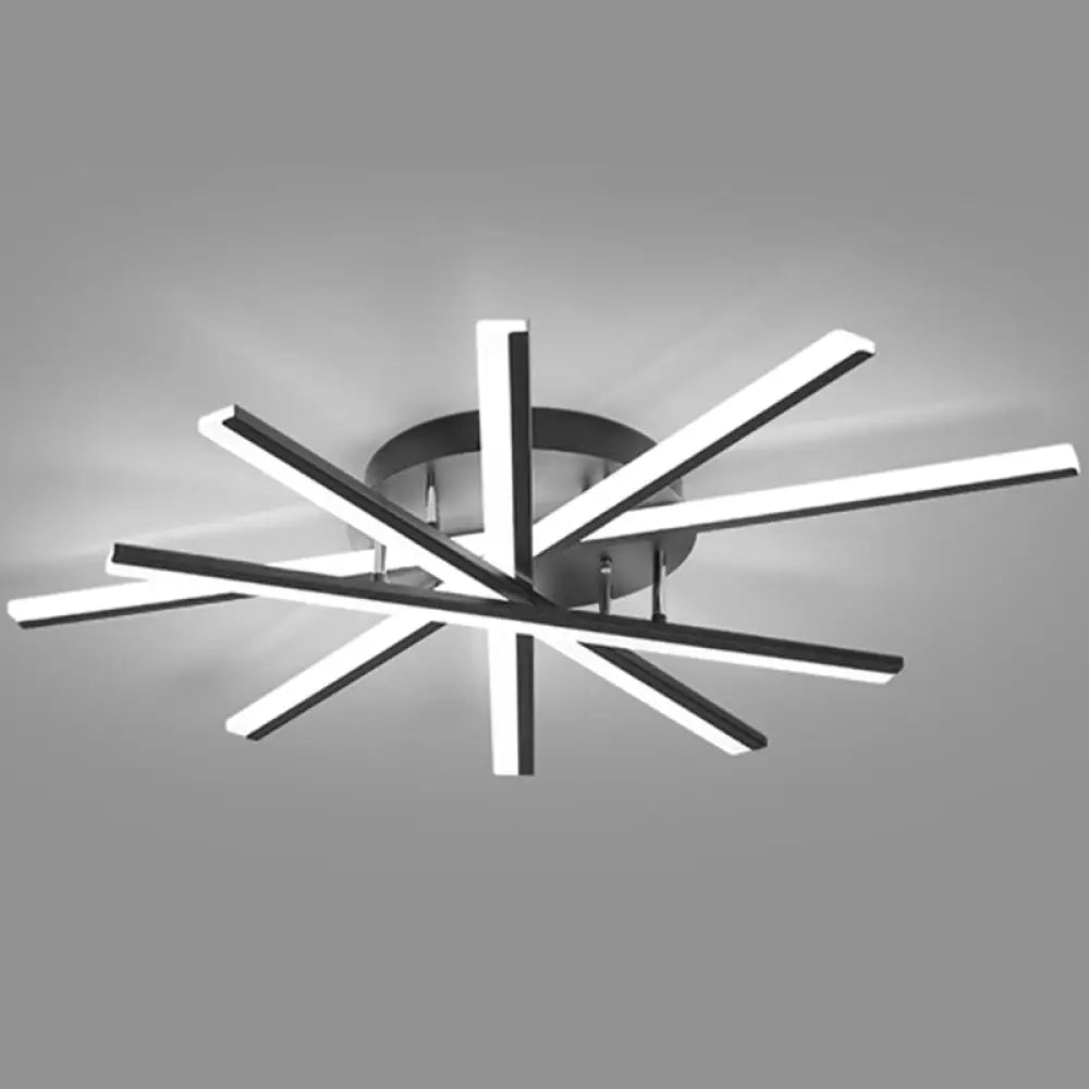 DecorBites™ DecorBites™ Modern Aluminum Semi Flush Mount LED Ceiling Lamp - Sleek Crossed Line Design for Simplicity and Style in Living Room Lighting