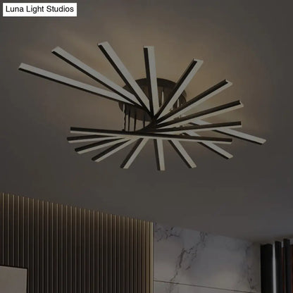 DecorBites™ DecorBites™ Modern Aluminum Semi Flush Mount LED Ceiling Lamp - Sleek Crossed Line Design for Simplicity and Style in Living Room Lighting