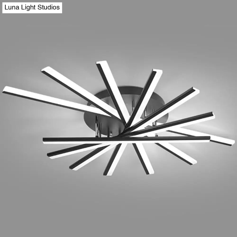 DecorBites™ DecorBites™ Modern Aluminum Semi Flush Mount LED Ceiling Lamp - Sleek Crossed Line Design for Simplicity and Style in Living Room Lighting