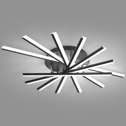 DecorBites™ DecorBites™ Modern Aluminum Semi Flush Mount LED Ceiling Lamp - Sleek Crossed Line Design for Simplicity and Style in Living Room Lighting