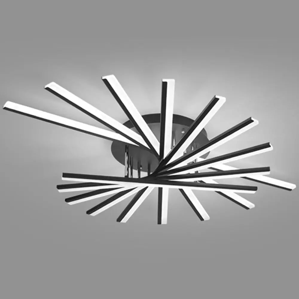 DecorBites™ DecorBites™ Modern Aluminum Semi Flush Mount LED Ceiling Lamp - Sleek Crossed Line Design for Simplicity and Style in Living Room Lighting