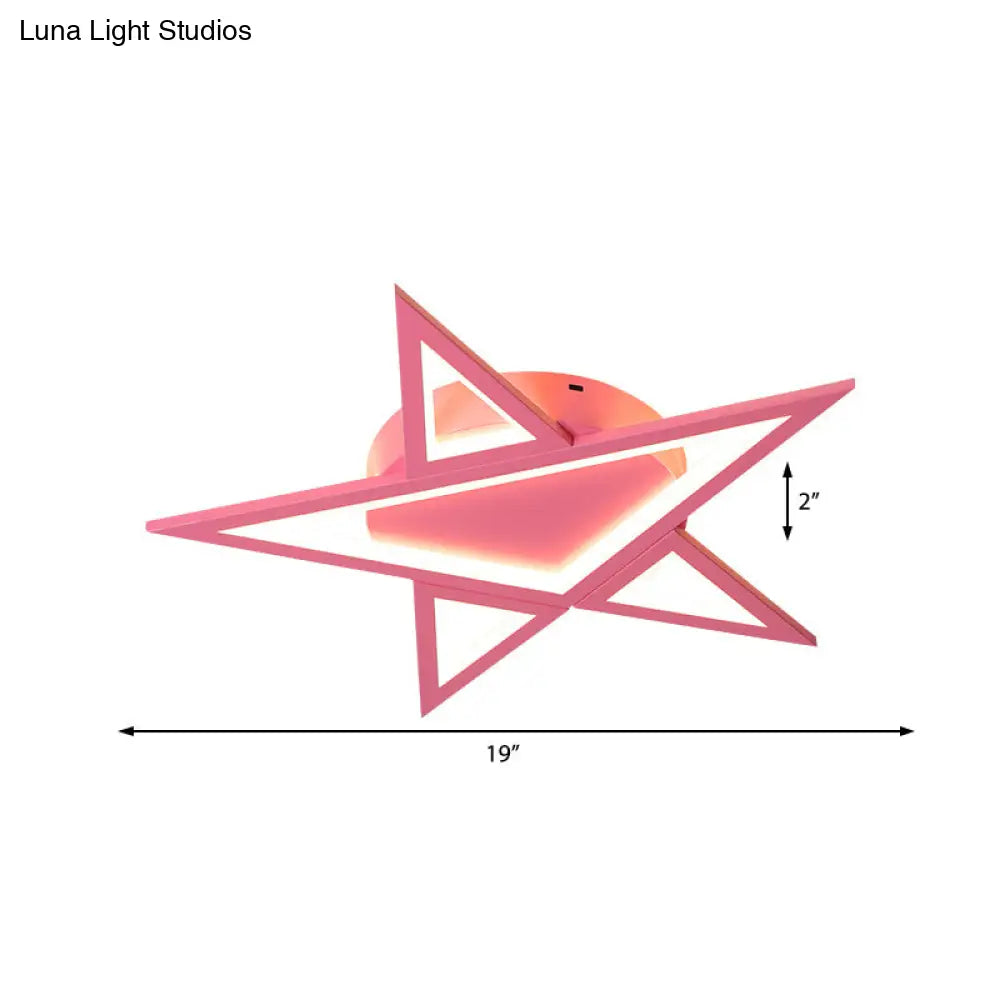 DecorBites™ DecorBites™ Modern Aluminum Star Shaped Pendant Light with LED in Blue/Pink - Flush Mount Ceiling Light