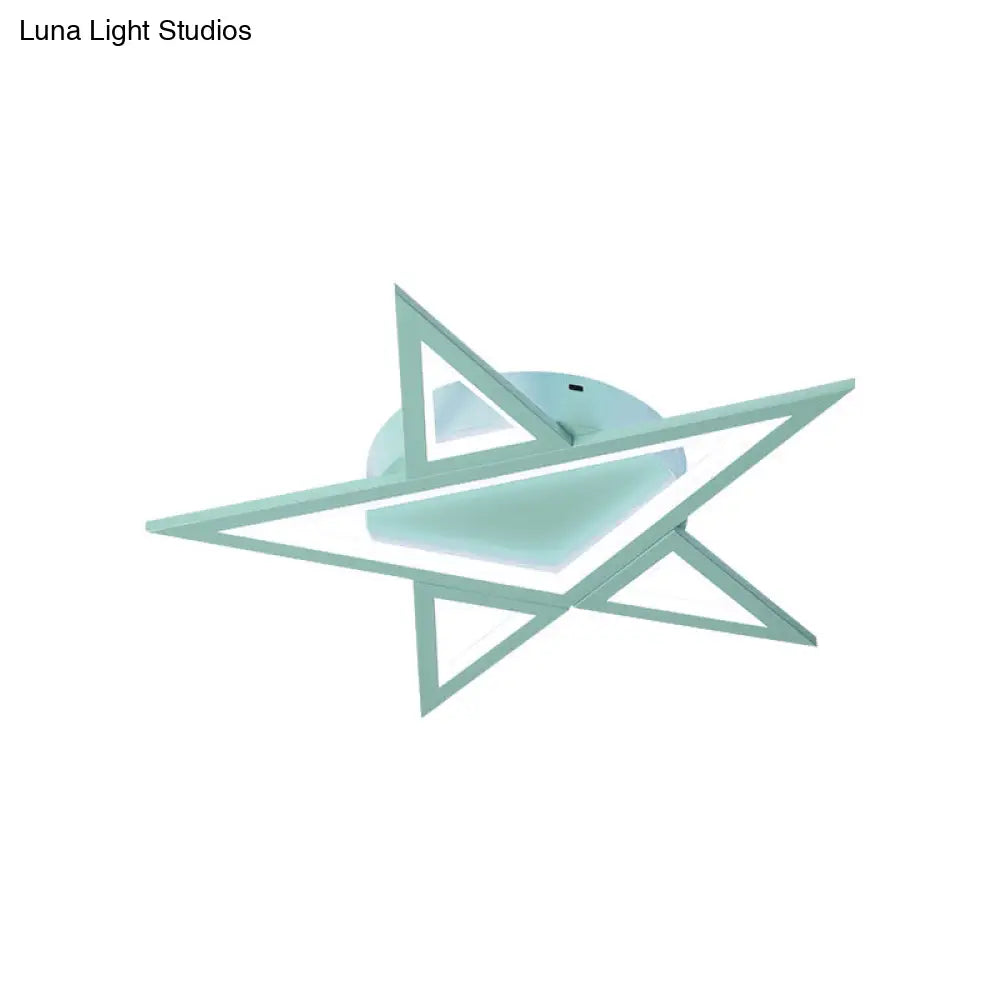 DecorBites™ DecorBites™ Modern Aluminum Star Shaped Pendant Light with LED in Blue/Pink - Flush Mount Ceiling Light
