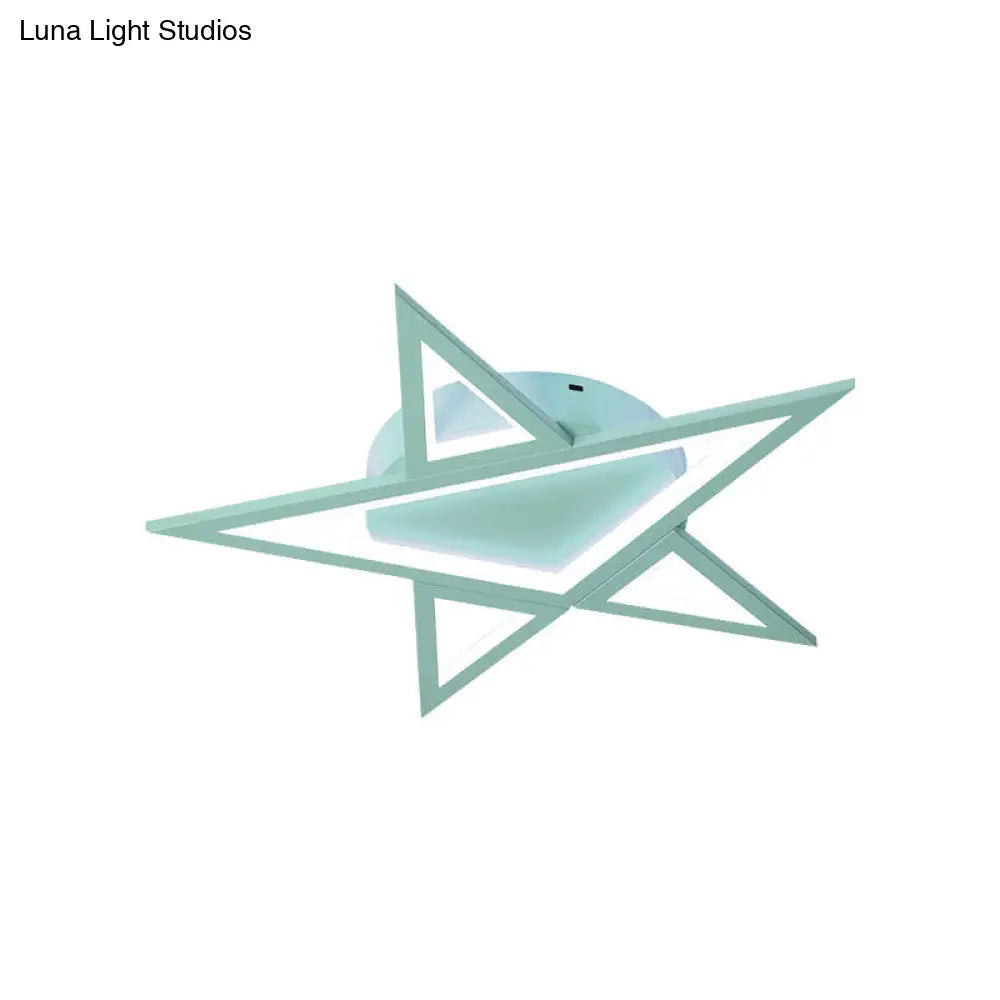 DecorBites™ DecorBites™ Modern Aluminum Star Shaped Pendant Light with LED in Blue/Pink - Flush Mount Ceiling Light