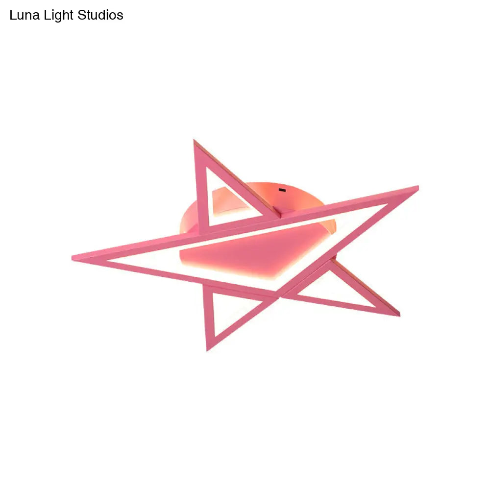 DecorBites™ DecorBites™ Modern Aluminum Star Shaped Pendant Light with LED in Blue/Pink - Flush Mount Ceiling Light