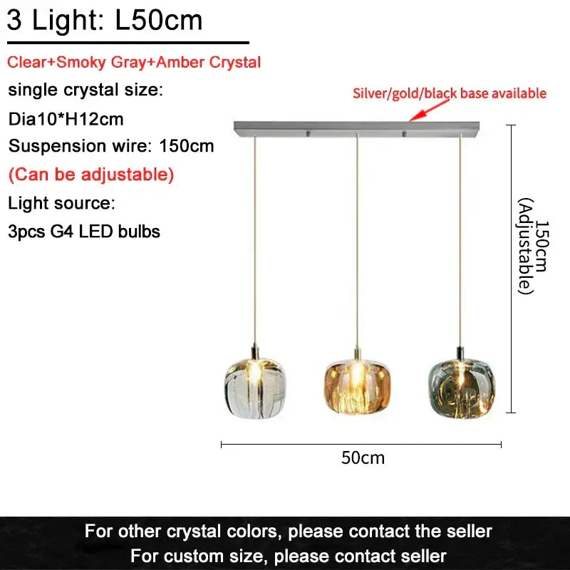 Modern amber and gold crystal led ceiling chandelier with clear smoky gray and amber globes for decorbites crystal led decor