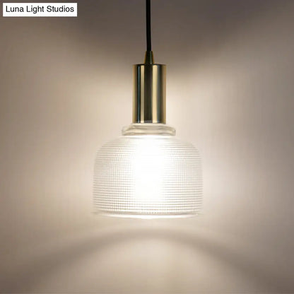 Modern Amber/Clear Glass Dome Pendant Light with 1 Bulb - Stylish Living Room Lighting Fixture