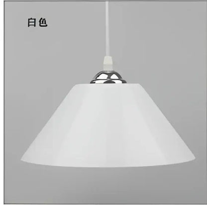 Modern white bell-shaped pendant light with chrome metal fixture iron finish ideal for dining room lighting
