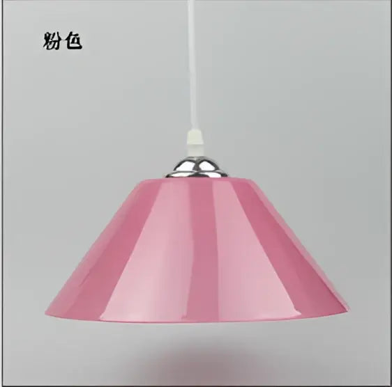 Modern amber glass pendant light with pink conical shade, glossy finish, and silver iron finish for dining room